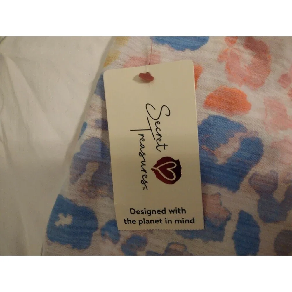 Secret Treasures Multicolored Leopard Lightweight Pajama Shorts  Pockets Size S